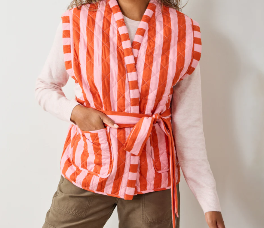 Bold Stripe Quilted Vest