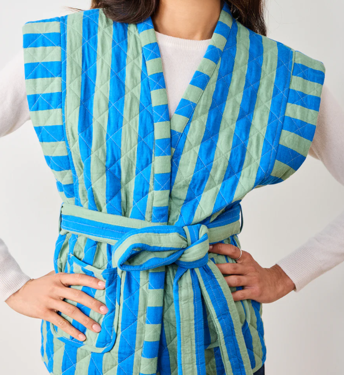 Bold Stripe Quilted Vest