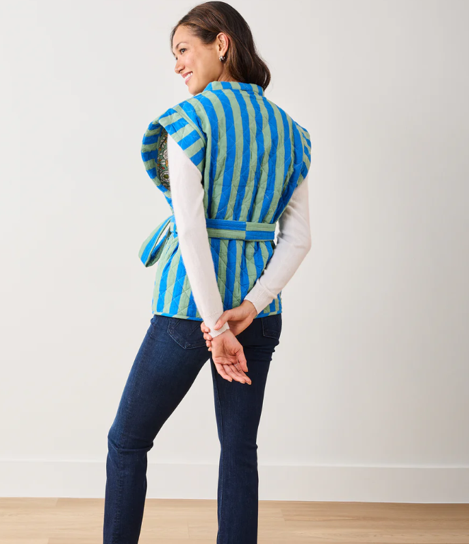Bold Stripe Quilted Vest