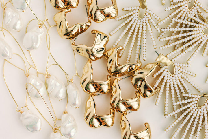 Crumpled Gold Vintage Huggie