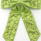 Green Shimmer Bow Barrette w/ Crystals