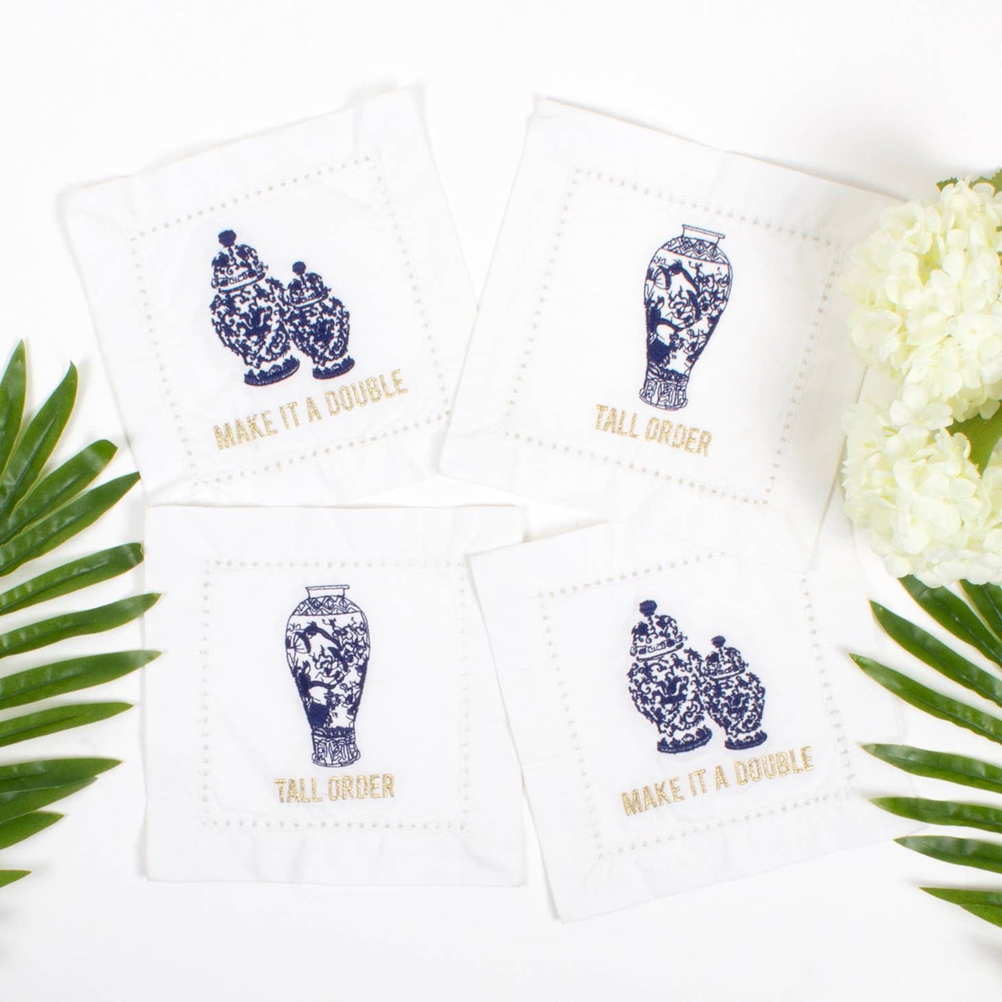 Ginger Jar Embroidered Napkins