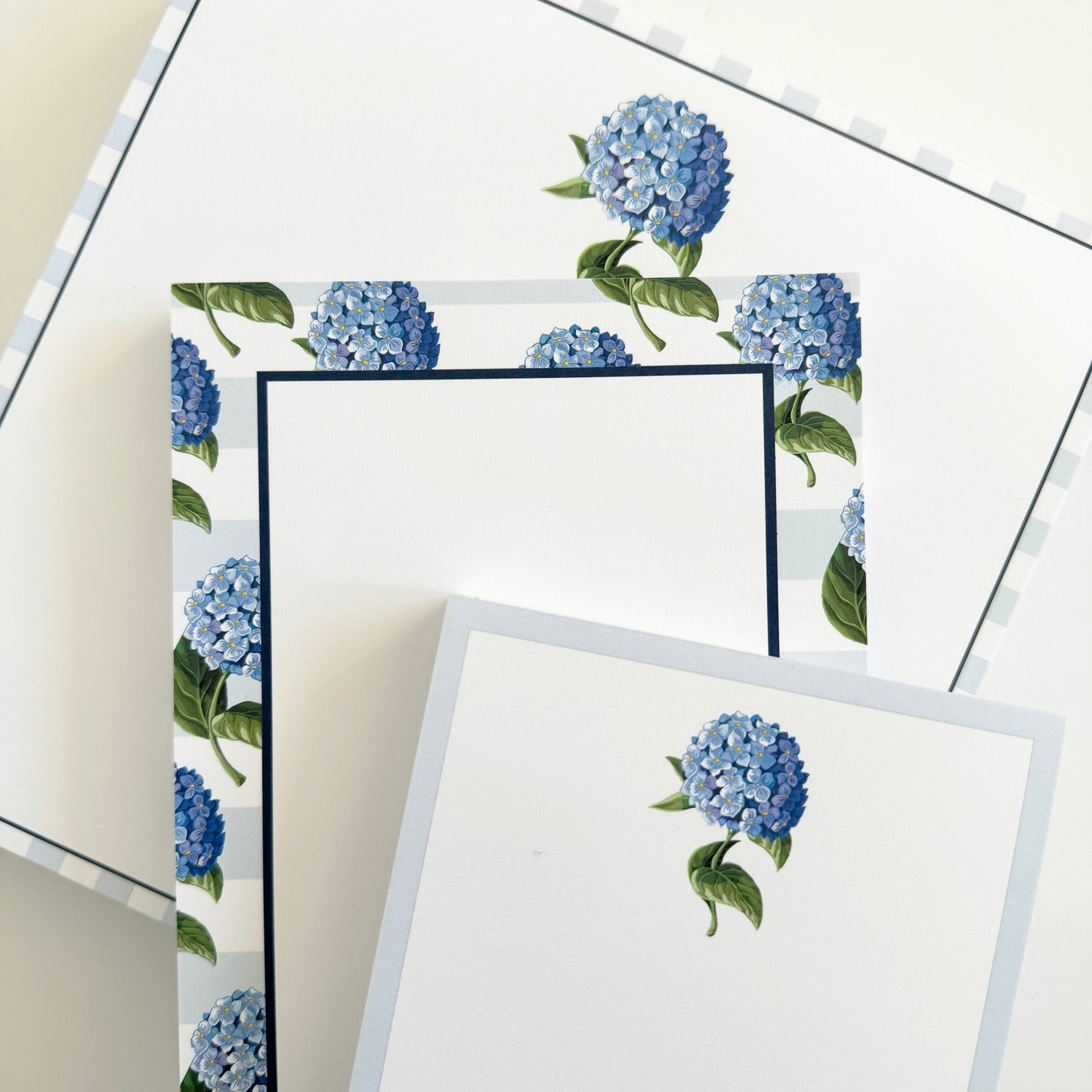 5x7 Hydrangeas Stripe Notepad