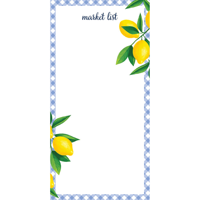 4.25x8.5 Lemon Gingham List Notepad