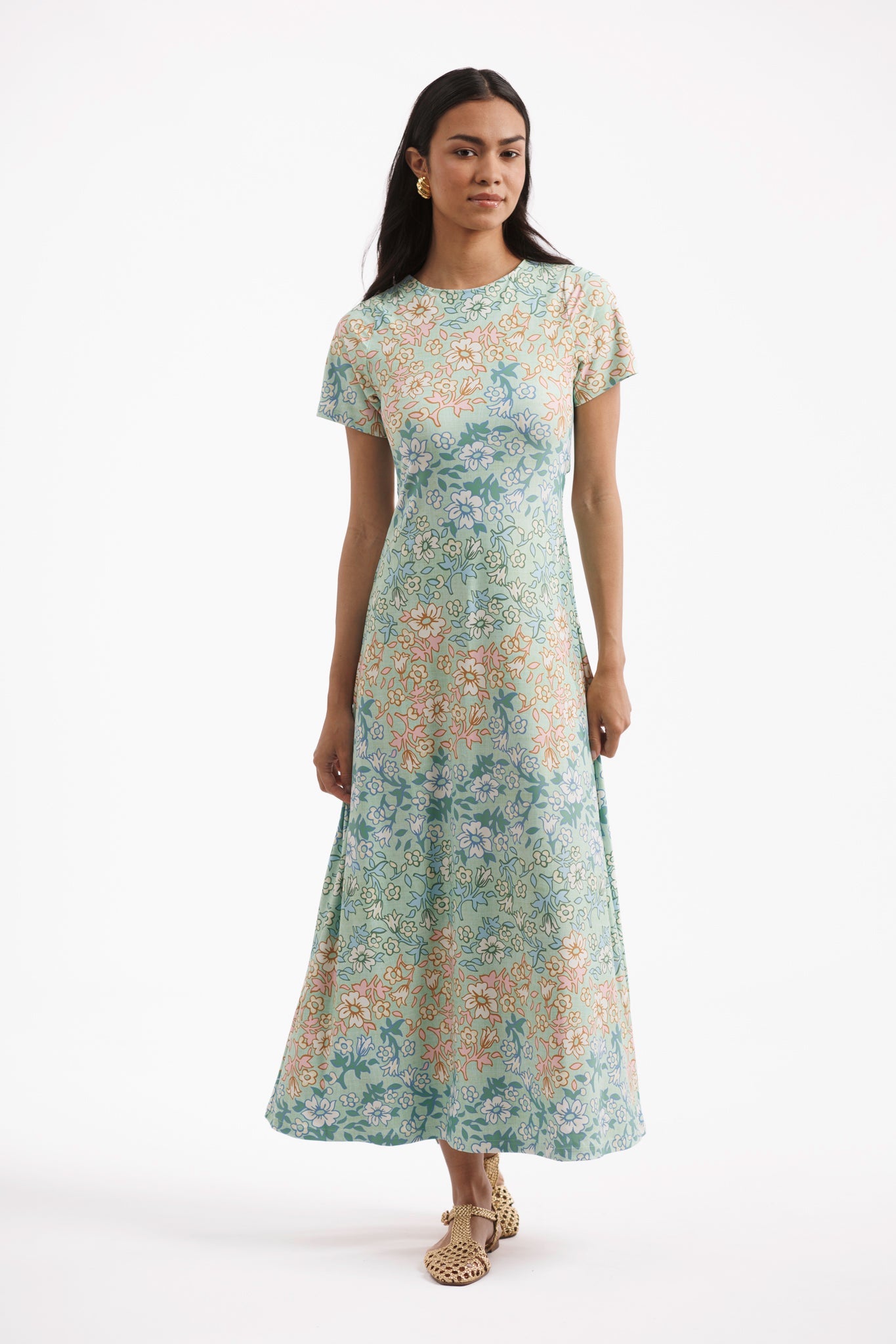 Celine Dress - Basil Daisy