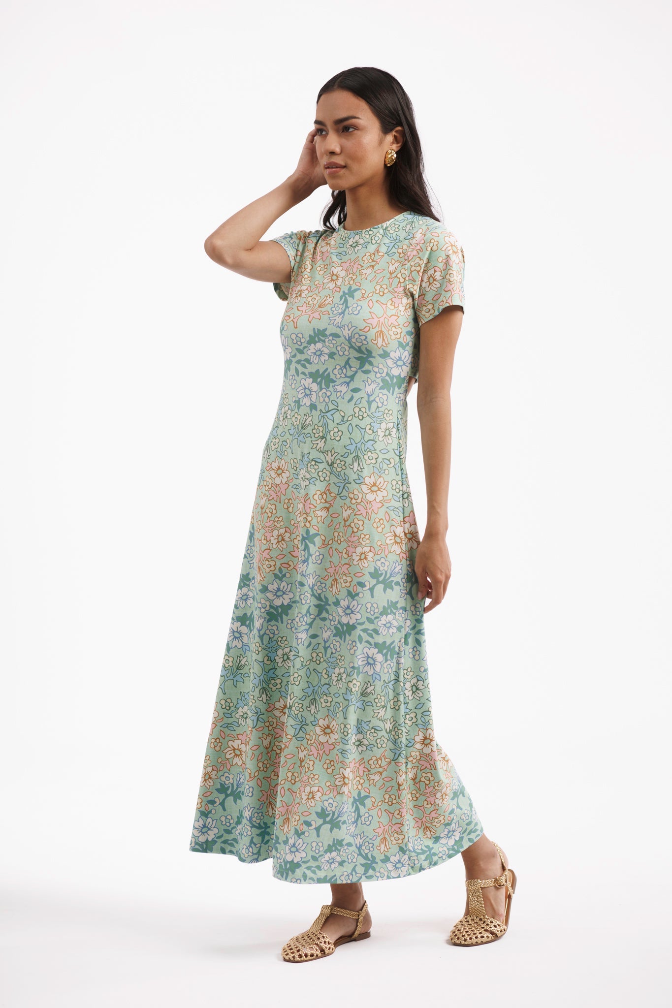 Celine Dress - Basil Daisy