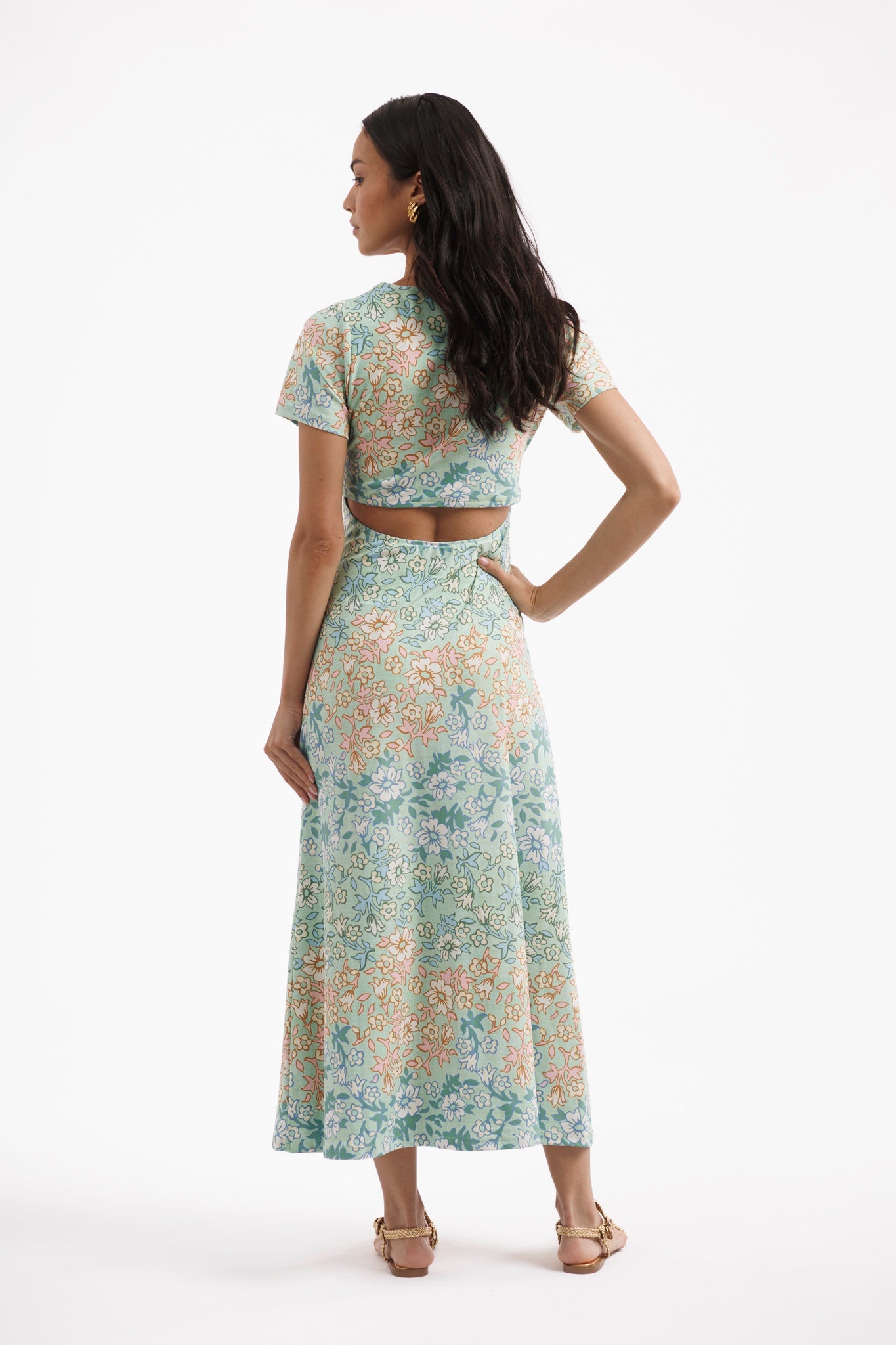 Celine Dress - Basil Daisy