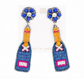 Blue and Orange Champagne Earrings