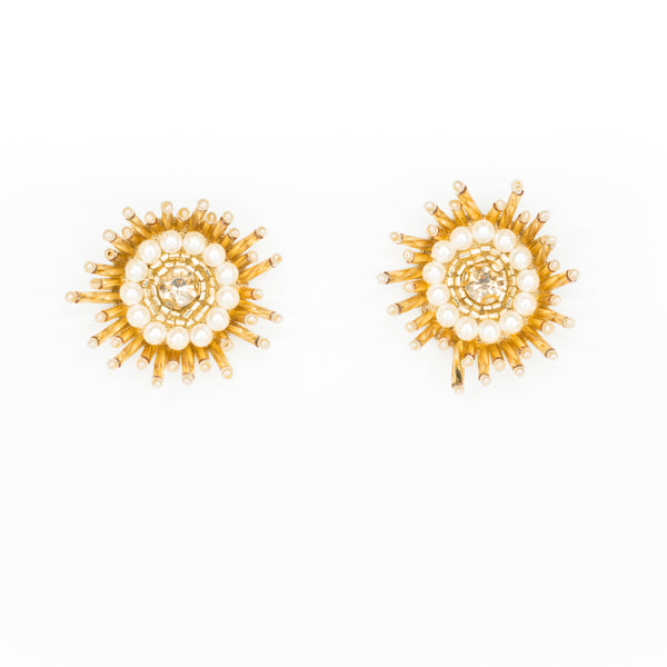 Sunburst Earrings in Pearl