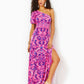 SOLANA ONE SHOULDER MAXI - HAVANA PINK - TURTLE TIDEPOOL ENGINEERED KNIT DRESS