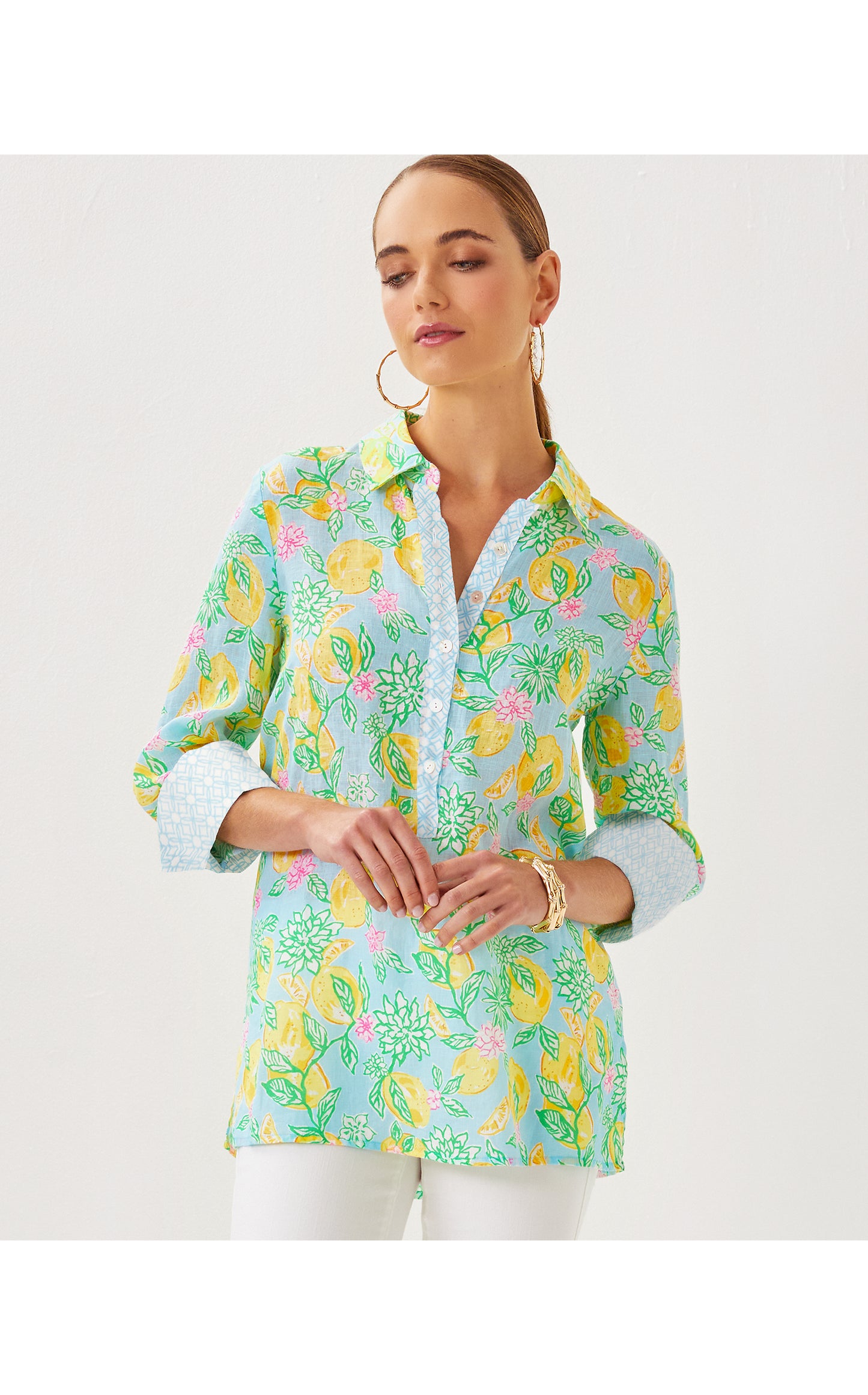 RIVERLYN PIECED PRINT TUNIC