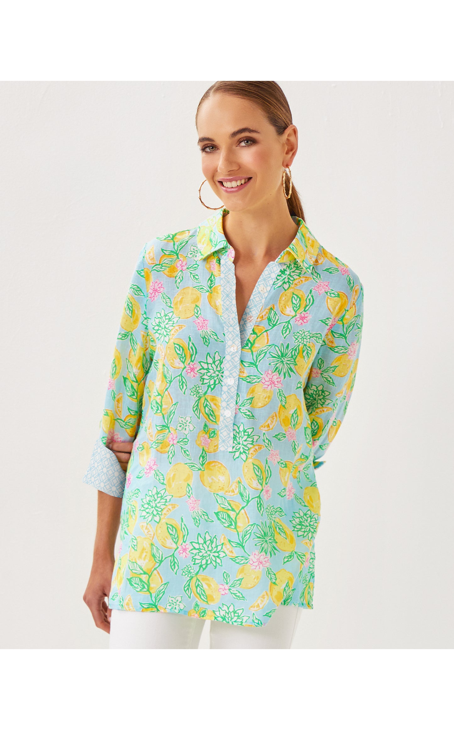 RIVERLYN PIECED PRINT TUNIC