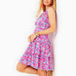 FAYE V-NECK RUFFLE DRESS