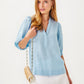 MIALEIGH ELBOW SLEEVE LINEN TOP