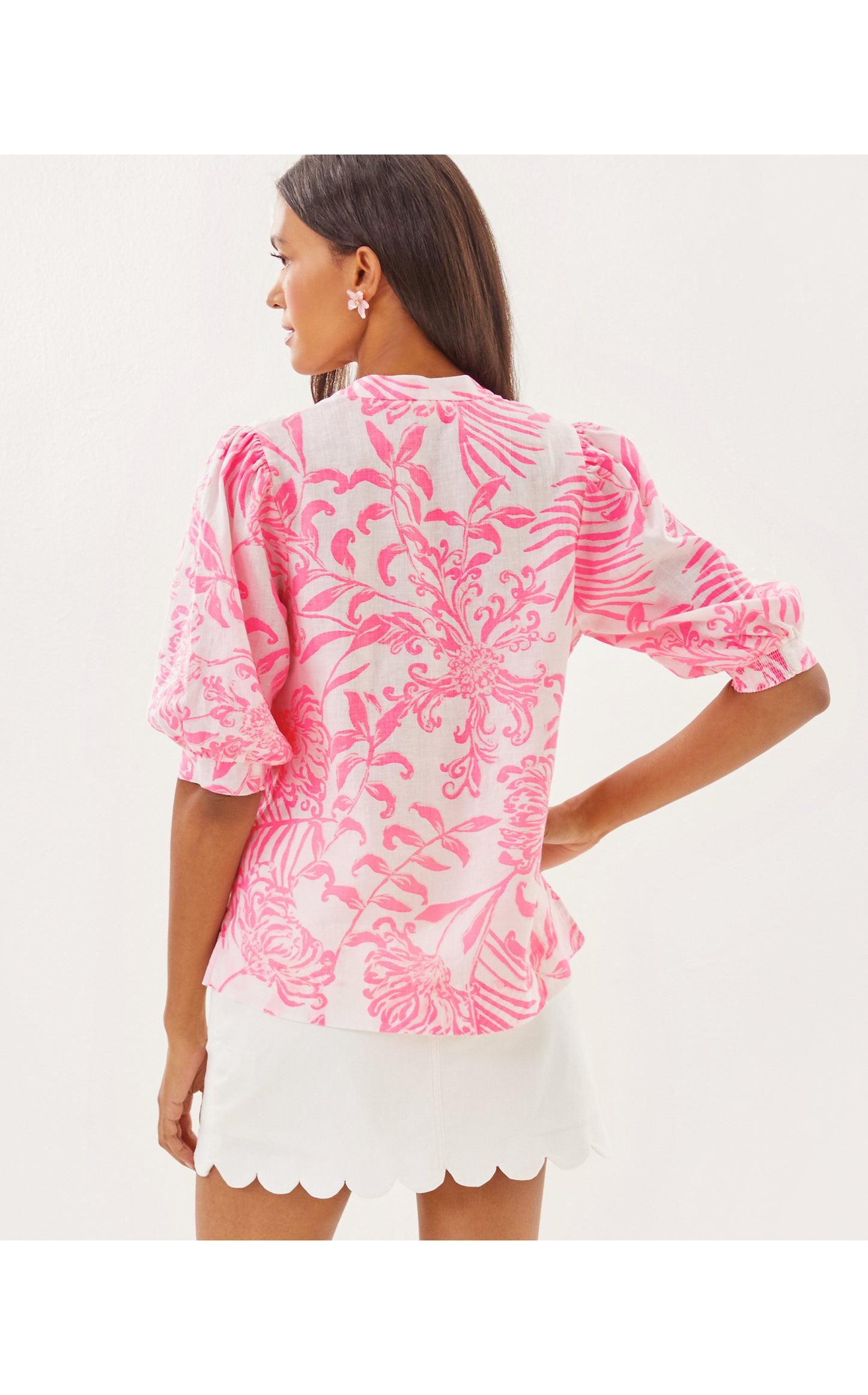 MIALEIGH ELBOW SLEEVE LINEN TOP