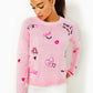PIPPY SWEATER - HEATHERED PEONY PINK - VALENTINE EMBROIDERY