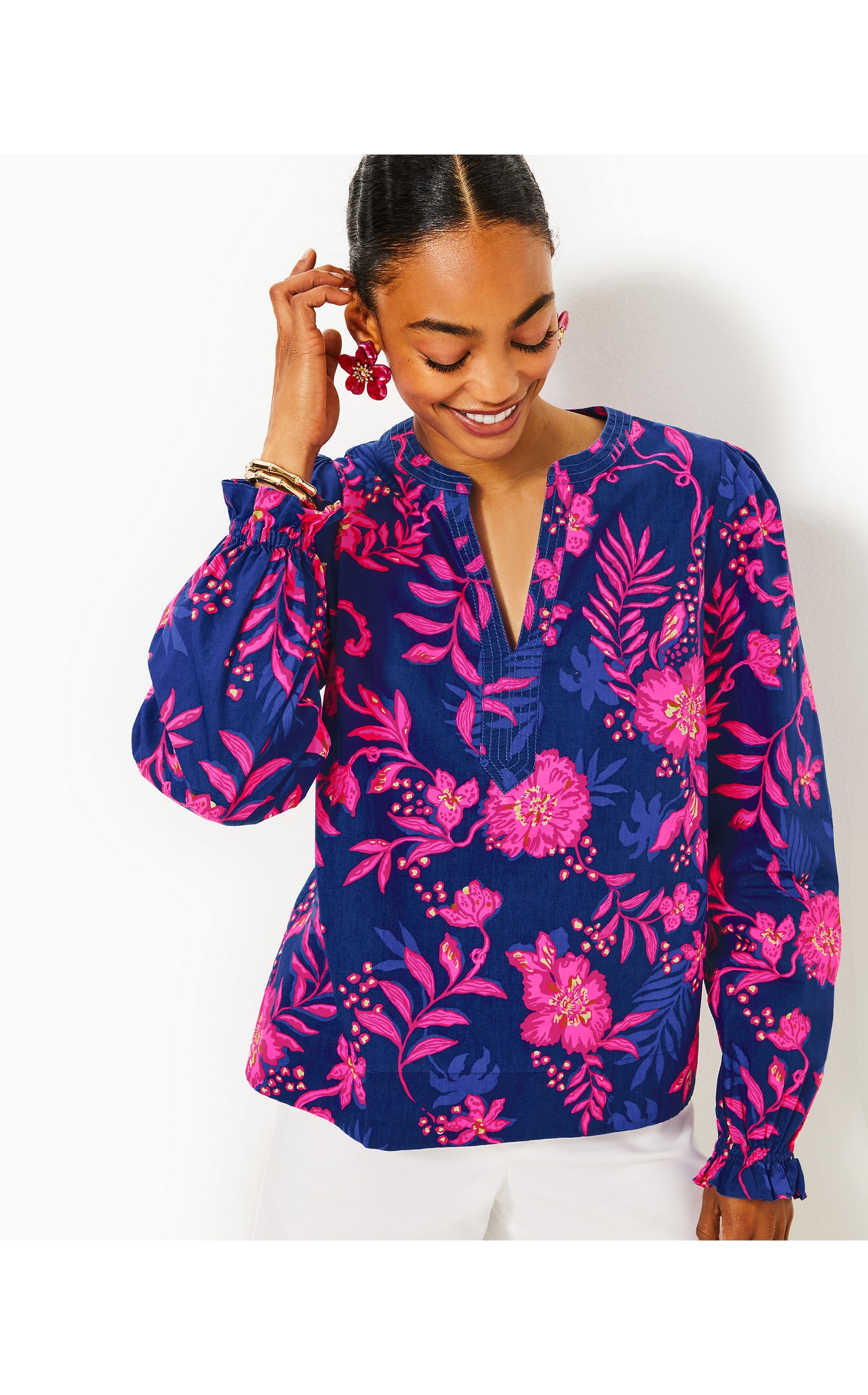 COULTER LONG SLEEVE COTTON TOP