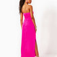 CARLYNN SATIN MAXI BOW DRESS