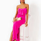 CARLYNN SATIN MAXI BOW DRESS