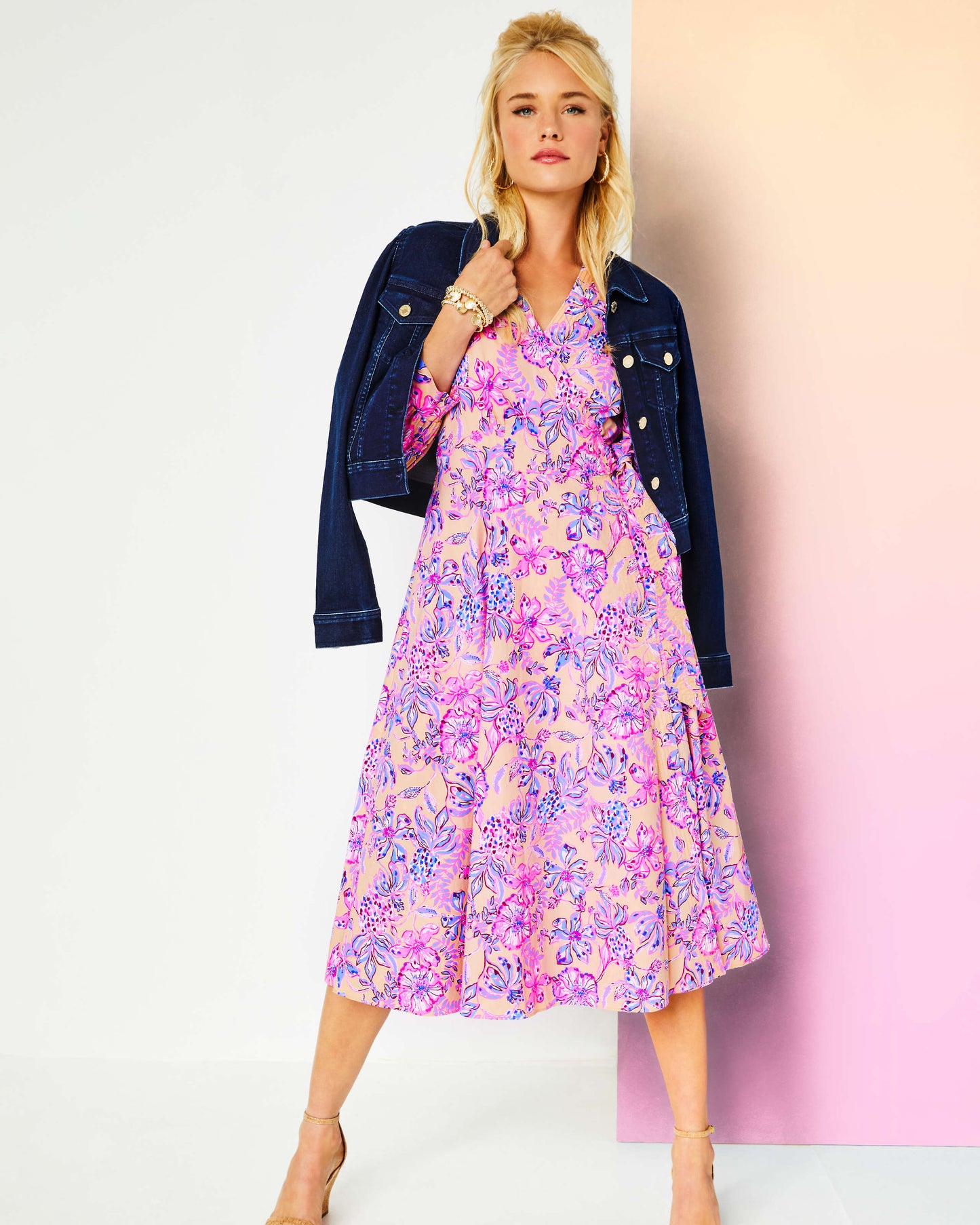 SHIELA 3/4 SLEEVE COTTON DRESS