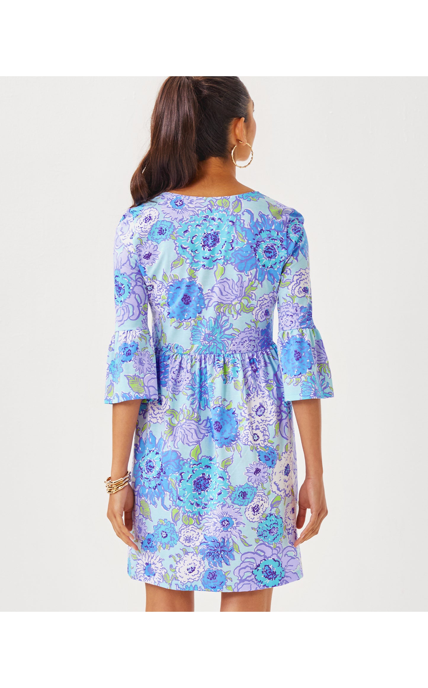 JANNIE V-NECK 3/4 SLEEVE DRESS