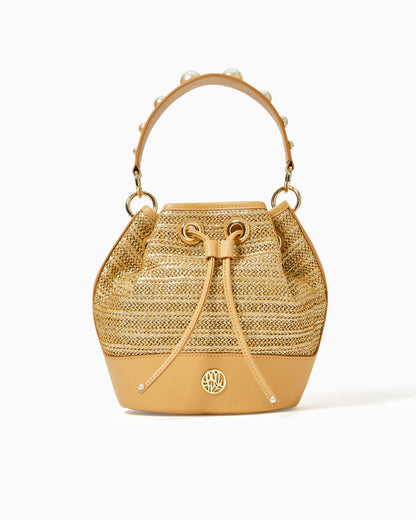ARLY STRAW BUCKET BAG