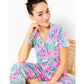 PJ KNIT SS BUTTON-UP TOP