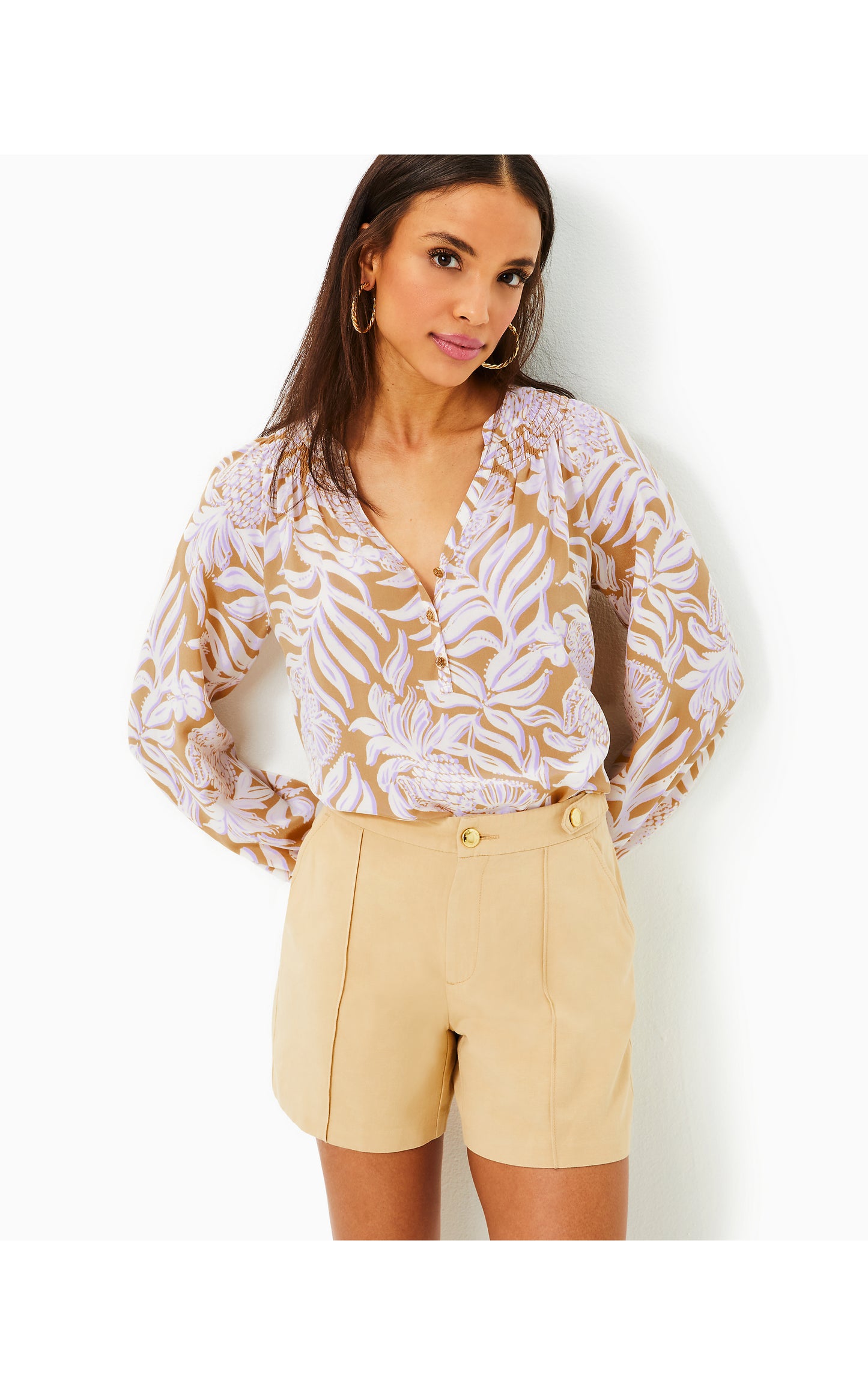 DELORIA LINEN SHORT - SAND BAR -