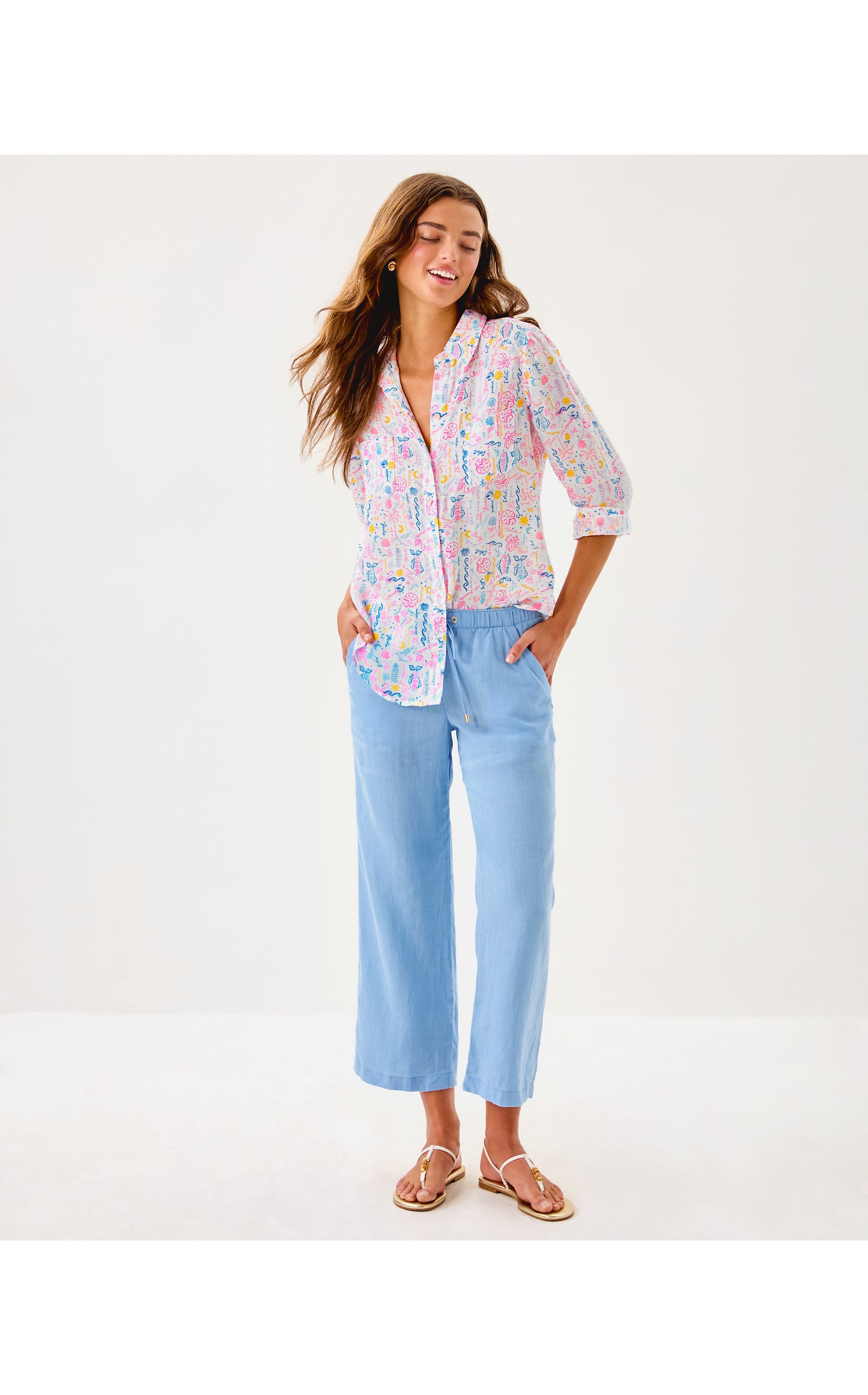 BRAWLEY LINEN CROP PANT