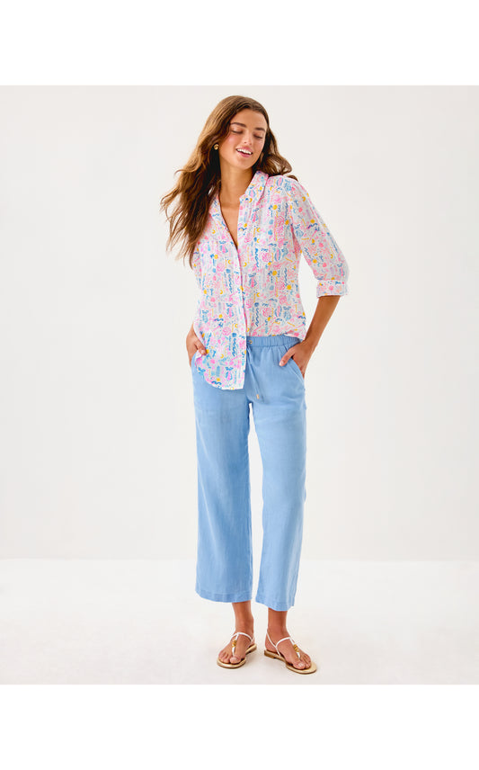 BRAWLEY LINEN CROP PANT