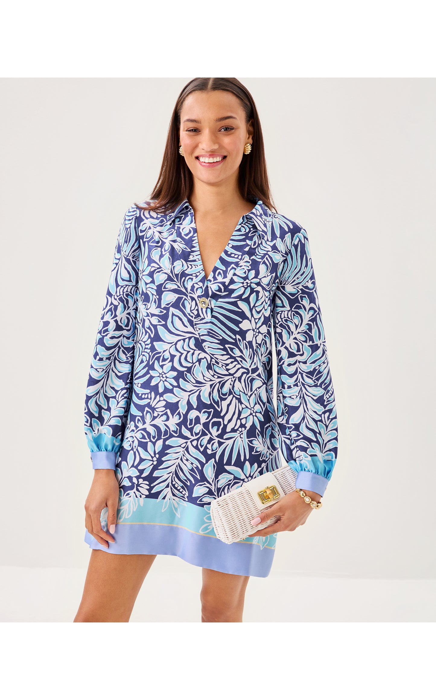 IRALANNE LONG SLEEVE POPOVER SHIRTDRESS