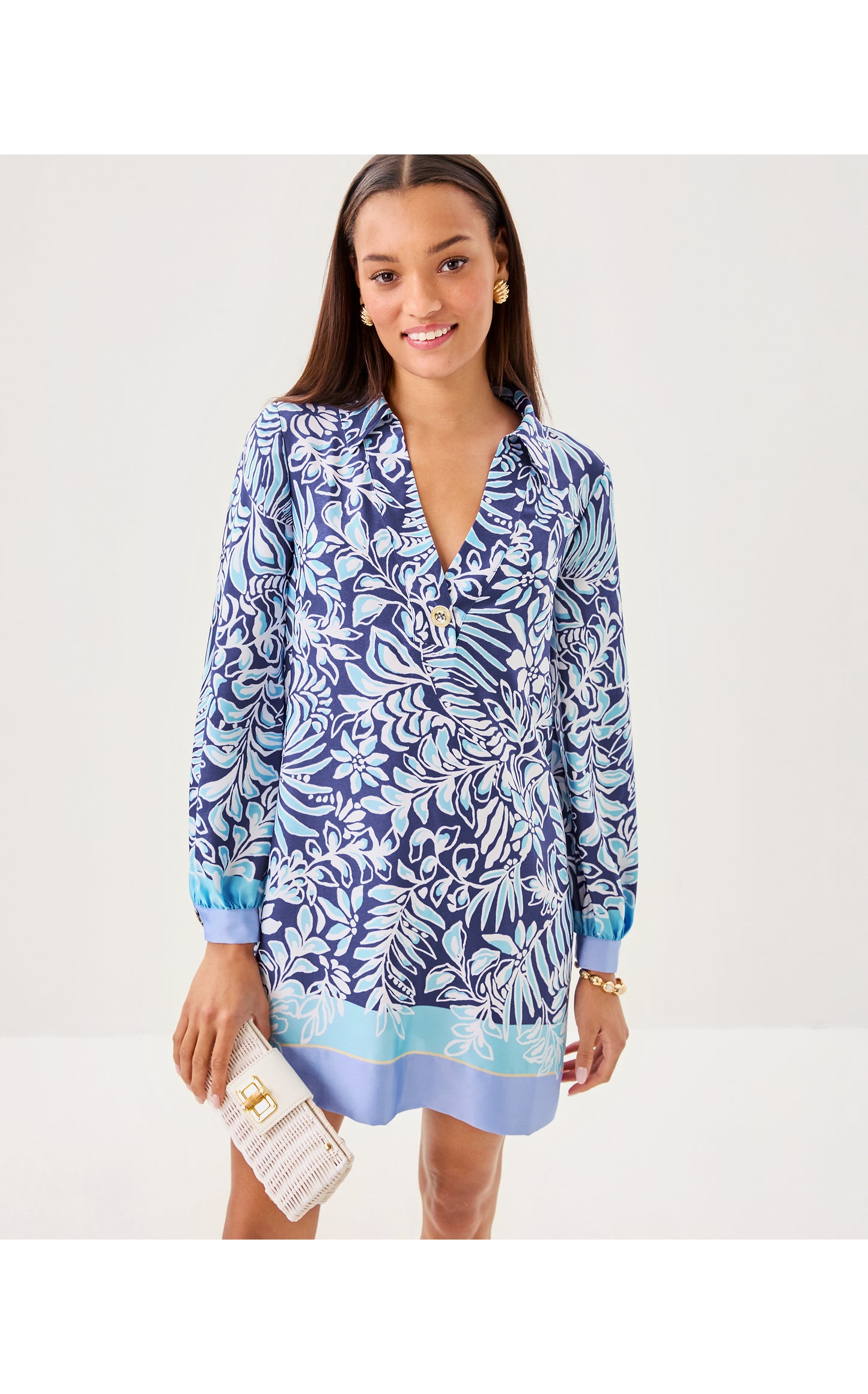 IRALANNE LONG SLEEVE POPOVER SHIRTDRESS