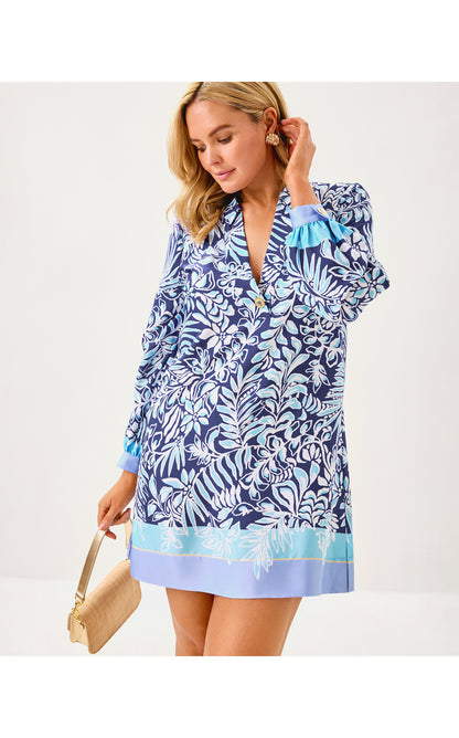 IRALANNE LONG SLEEVE POPOVER SHIRTDRESS