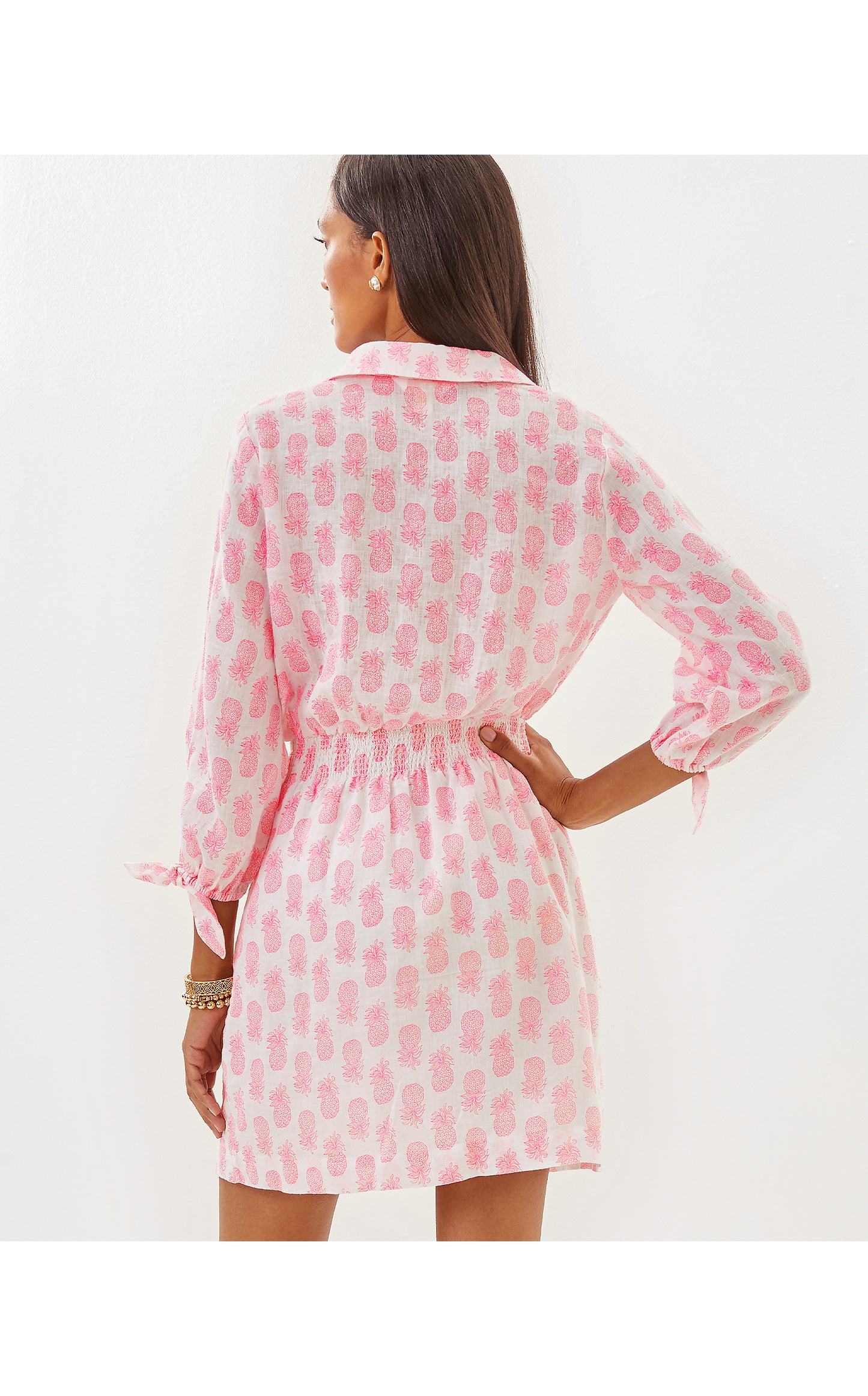 ABRALYNN LONG SLEEVE LINEN SHIRTDRESS