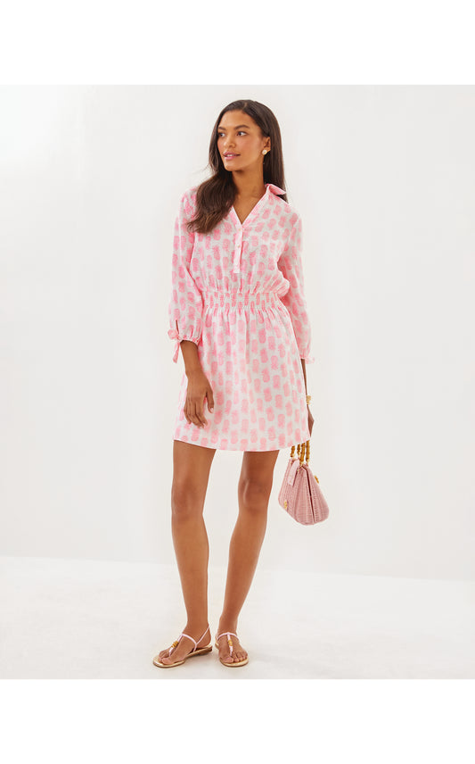 ABRALYNN LONG SLEEVE LINEN SHIRTDRESS