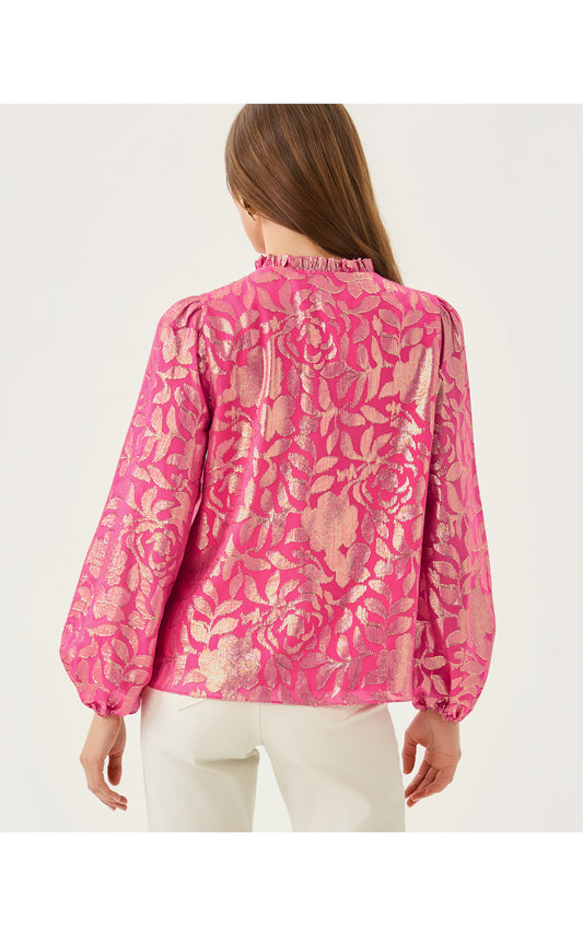 GIANA LONG SLEEVE SILK TOP