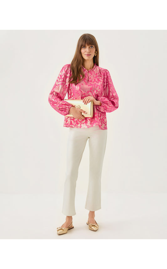 GIANA LONG SLEEVE SILK TOP