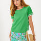 CLAIRMONT TRIMMED KNIT TOP