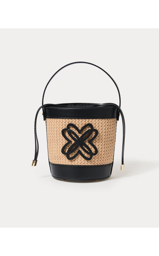 MALIA RAFFIA BUCKET BAG