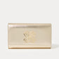 BRIT LEATHER LOGO CLUTCH - GOLD METALLIC