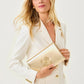 BRIT LEATHER LOGO CLUTCH - GOLD METALLIC