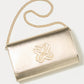 BRIT LEATHER LOGO CLUTCH - GOLD METALLIC