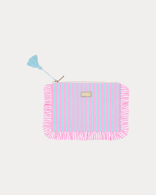 Ruffle Pencil Pouch Stripe
