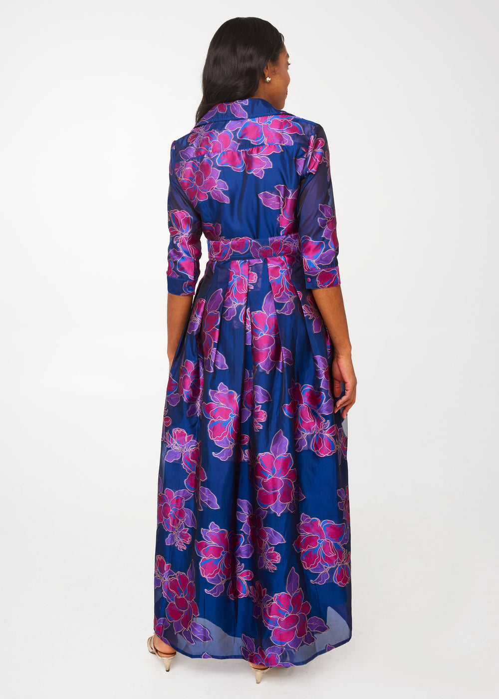 Cecilia Gown Navy Peony Organza