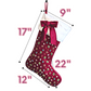 Pink Bejeweled Velvet Christmas Stocking with Bow