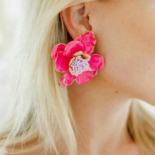 Blossom Statement Earrings Pink
