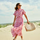 Sadie Maxi Dress Lavender Coral Eyelet