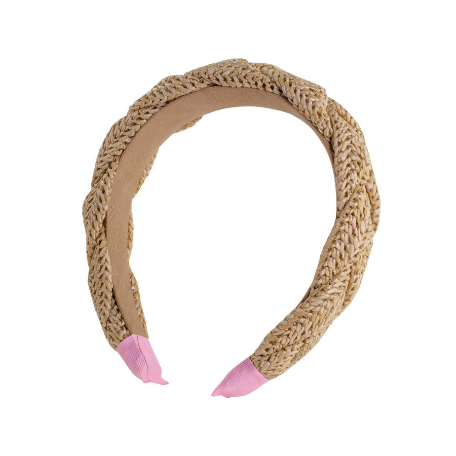 Braided Raffia Headband - Natural