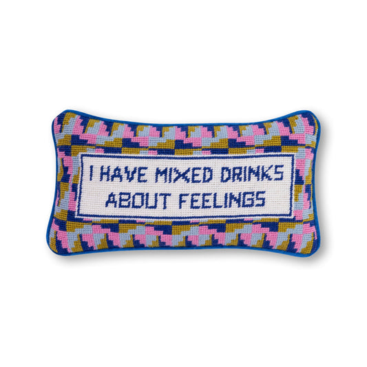 Mixed Drinks Needlepoint Pillow