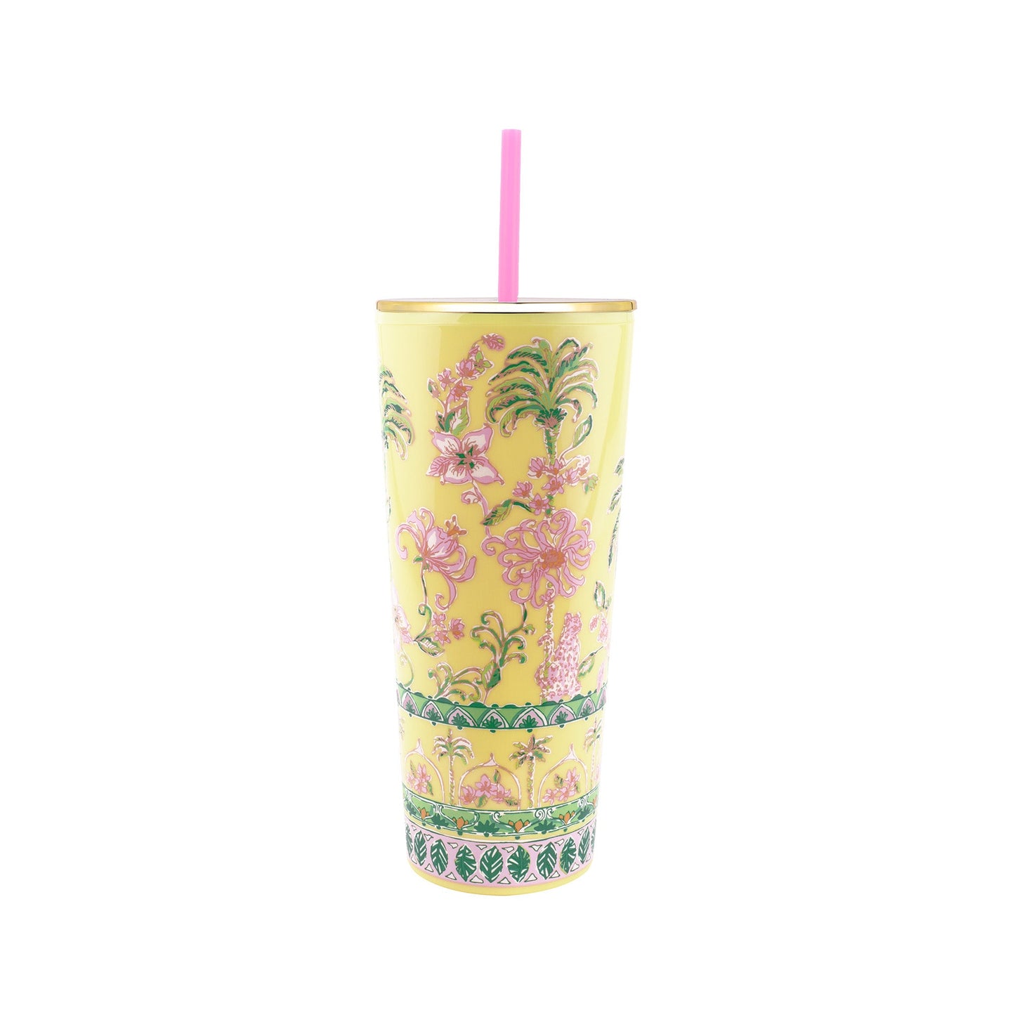 Tumbler with Straw Tropical Oasis